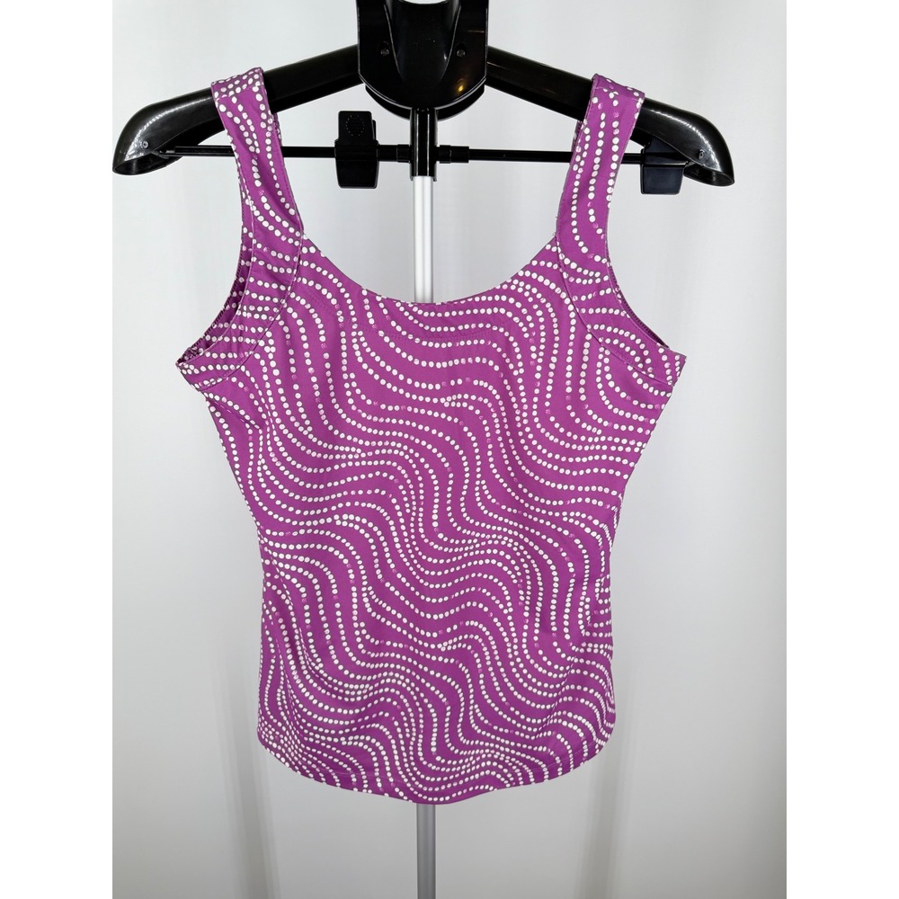 Columbia Omni-Freeze Tank Top Womens Medium Purple Wavy Dotted Sleeveless Sport